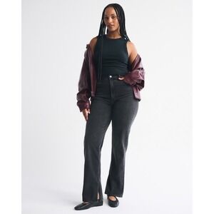 Abercrombie & Fitch NWT Curve Love 90s Straight Ultra High Rise Black Jeans 36 L